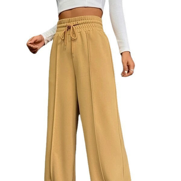 Damen weite Freizeit-Hose mit elastischem Bund und seitlichen Taschen EB