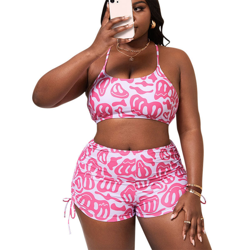 Damen Sportlich geschnittenes Bikini-Set mit Raffungen EB