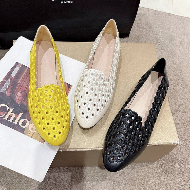 Damen Elegante Slipper mit atmungsaktiver Lochmuster-Oberfläche EB