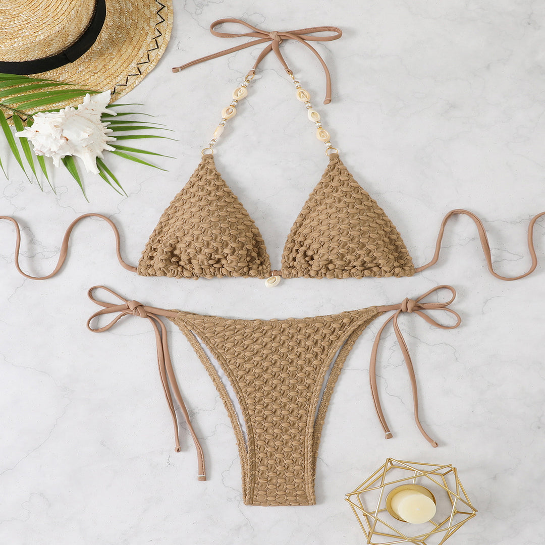 Damen Geflochtener Bikinis mit charmanten Details EB
