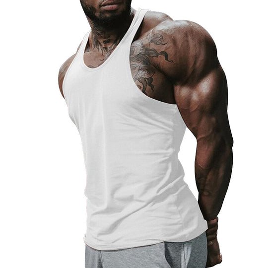 Herren atmungsaktives Fitness Tanktop mit Racerback-Design und körperbetontem Schnitt EB