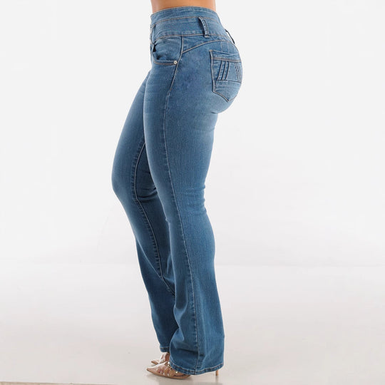 Damen Bootcut Jeans mit hohem Bund und konturierender Passform EB