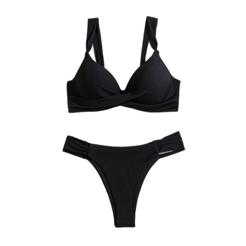 Damen Push-Up-Bikini-Set mit elegantem Wickeldesign EB