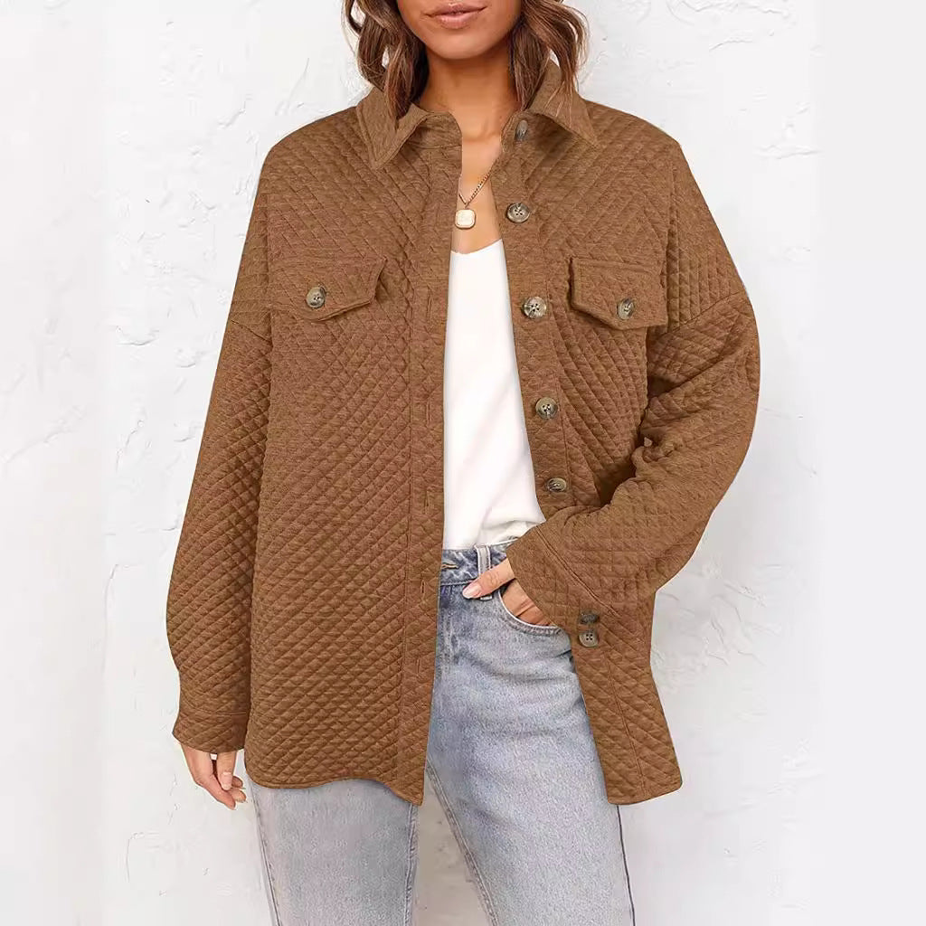 Damen lässige Steppjacke mit aufgesetzten Taschen EB