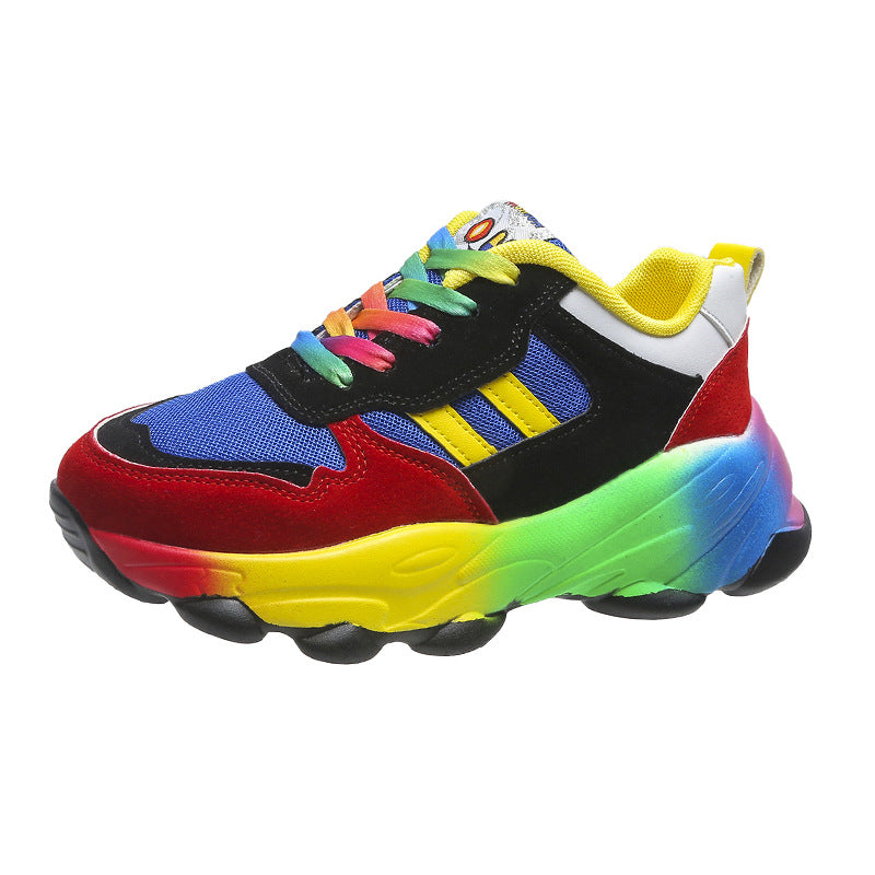Damen nan auffälliger Plateau-Sneaker mit massiver Profilsohle, atmungsaktiven Mesh-Einsätzen und gepolstertem Komfortfußbett EB