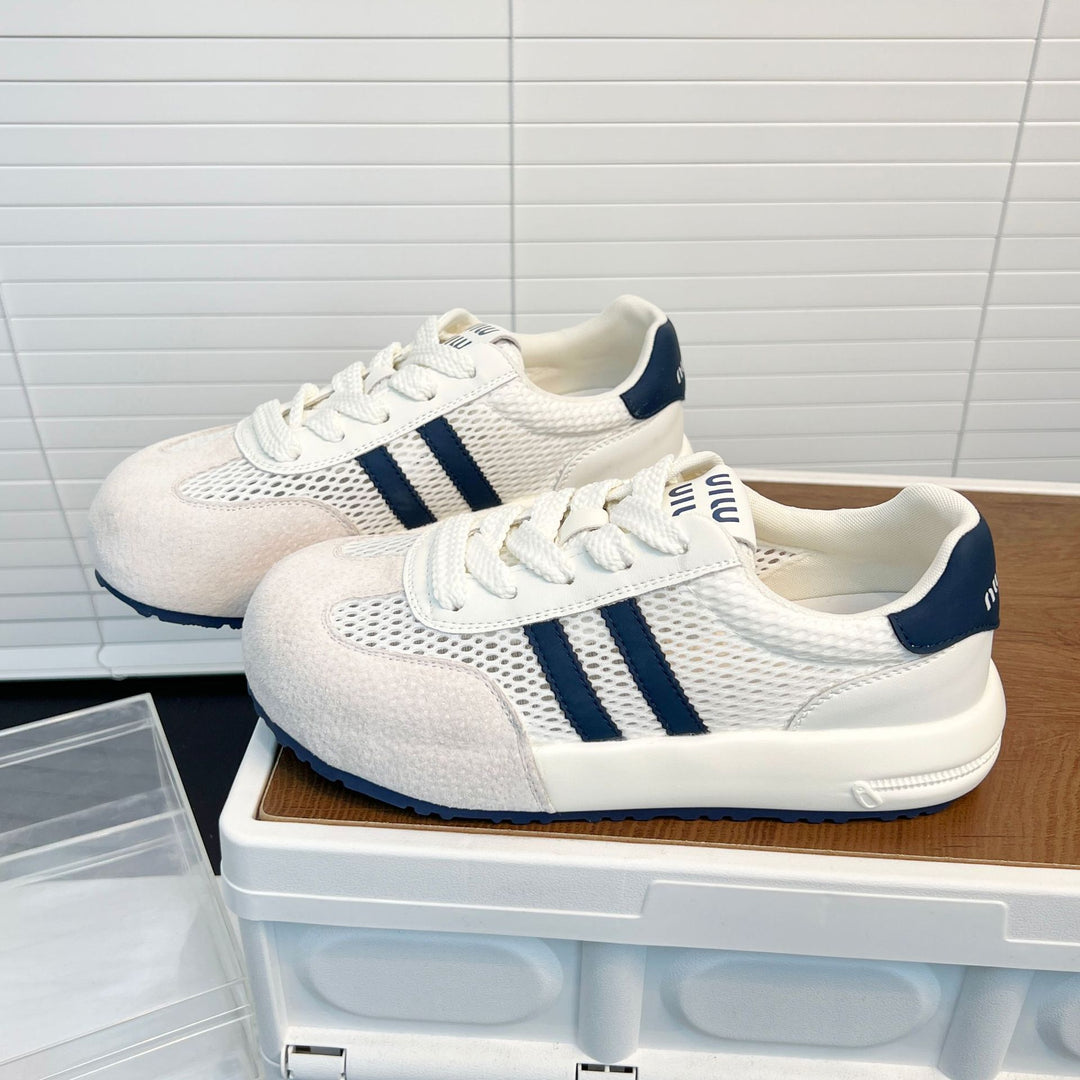 Damen Atmungsaktive Sportliche Sneakers mit innovativem Mesh- und Kunstlederdesign EB