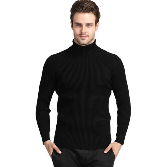 Herren Rollkragenpullover aus feinem Rippstrick EB