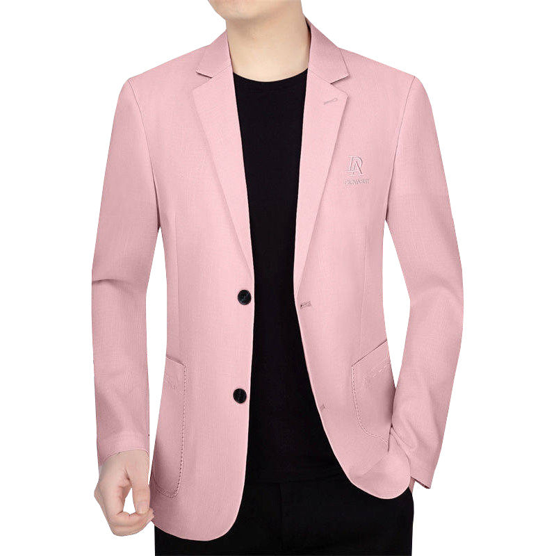 Herren Schmal geschnittenes Einreihiges City-Blazer mit strukturierter Wollmischung EB