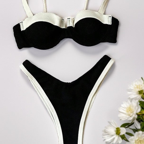 Damen Bikini mit gepolstertem Oberteil und verstellbaren Trägern EB