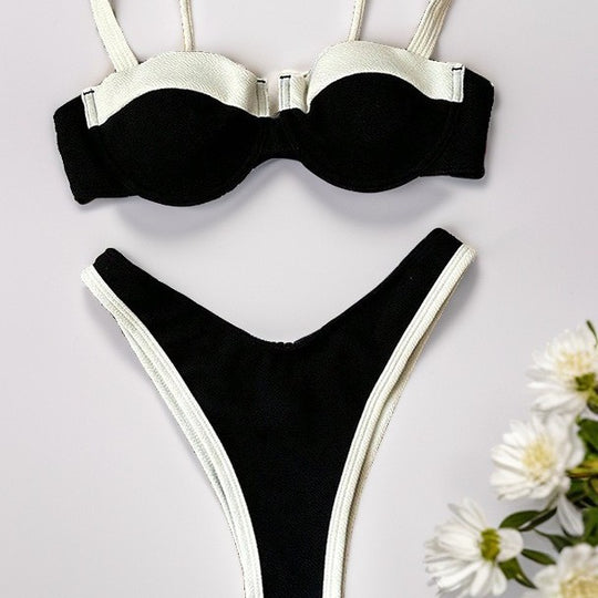 Damen Bikini mit gepolstertem Oberteil und verstellbaren Trägern EB