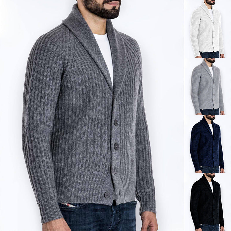 Herren Strickjacke mit modernem Schalkragen EB