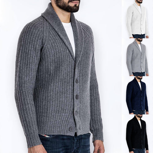 Herren Strickjacke mit modernem Schalkragen EB