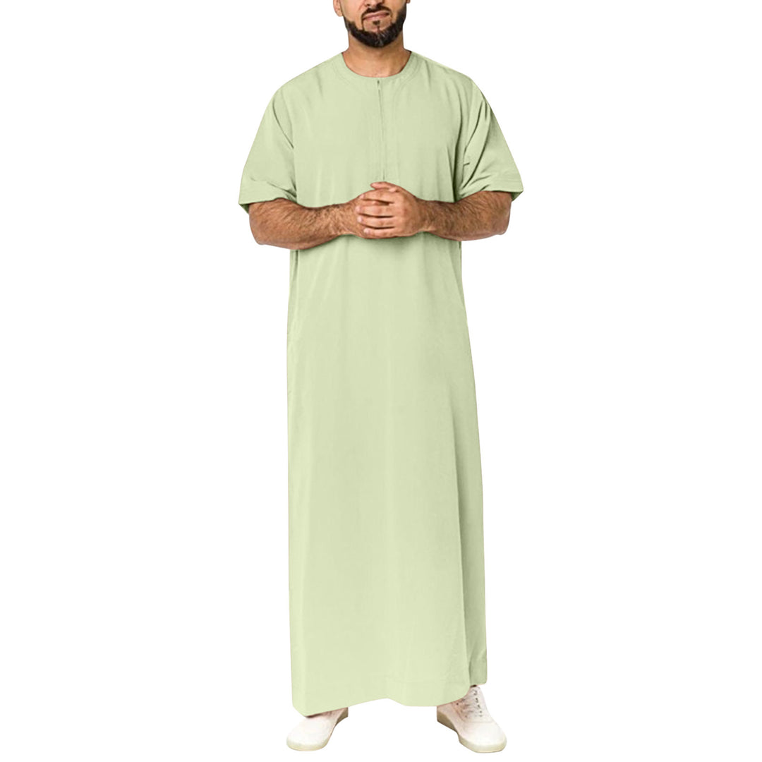 Damen sportliches Maxikleid mit kurzem Arm und praktischem Reißverschluss EB