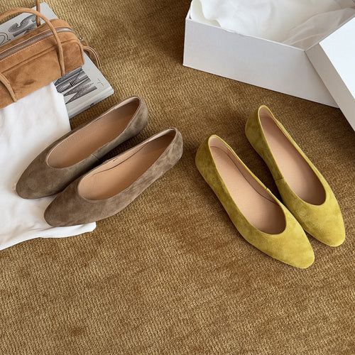 Damen Ballerinas aus hochwertigem Wildleder mit elegantem Schnitt und komfortabel gepolsterter Innensohle EB