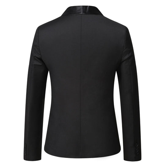 Herren eleganter Smoking-Blazer mit schickem Satinrevers EB