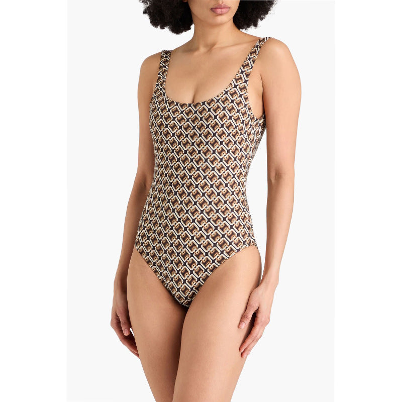 Damen Designer Badeanzug mit geometrischem Muster EB