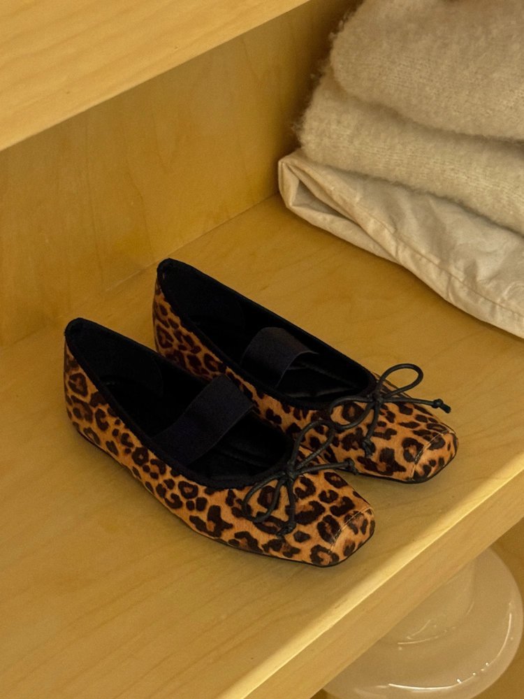Damen Ballerina-Schuhe mit elastischem Riemchen und modischem Schleifendetail EB