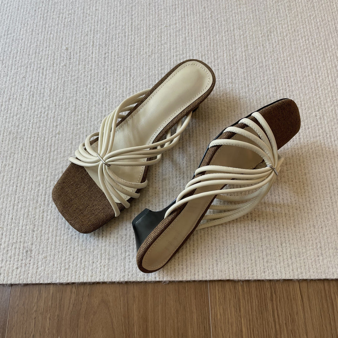 Damen Sandalen mit elegantem Flecht-Design und komfortablem Plateau EB