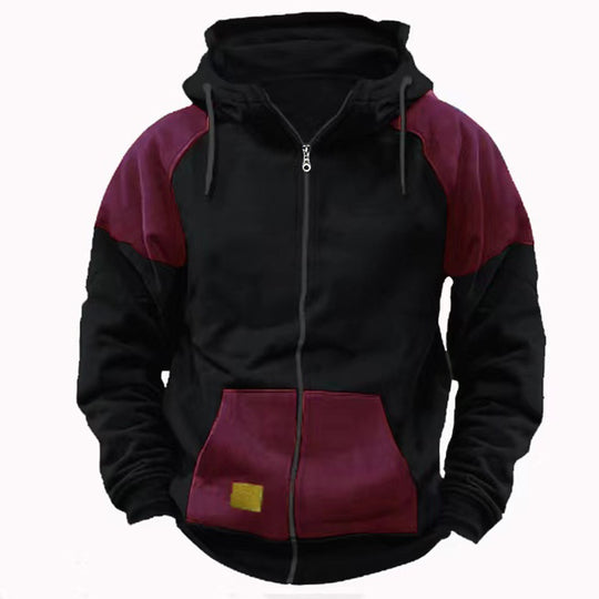 Herren sportliche Kapuzenjacke mit modischen Kontrastdetails EB