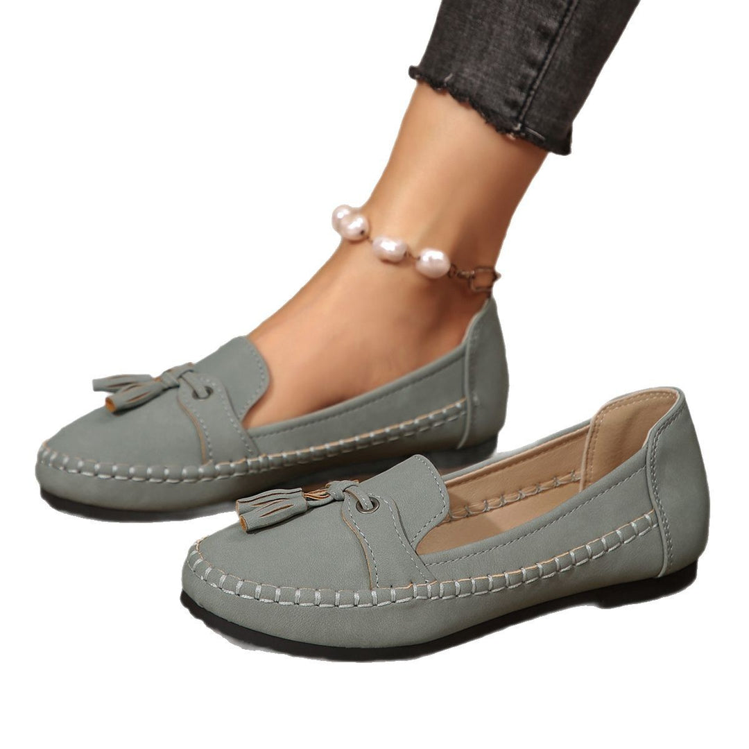 Damen  klassische Mokassin-Slipper mit Quasten und weichem Komfortfußbett EB