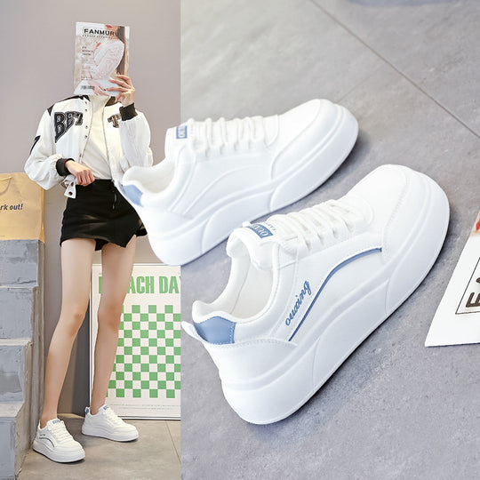 Damen modische Sneakers mit dicken Profilsohlen und atmungsaktivem Obermaterial EB