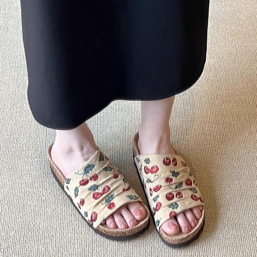 Damen modische Clogs mit floralem Design und rutschfester Sohle EB