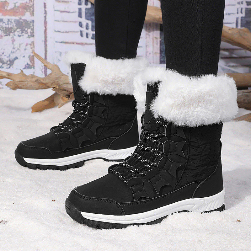 Damen Winterstiefel mit isolierendem Kunstfellkragen und rutschfester Sohle EB