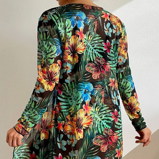 Damen Bikiniset mit floralem Überwurf EB