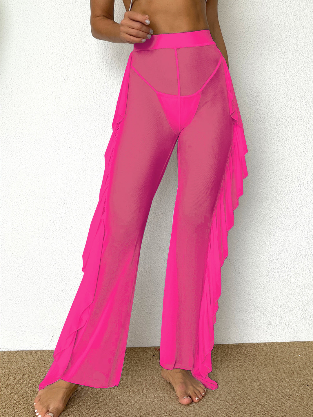 Damen Strandhose mit elegantem Rüschen-Design EB