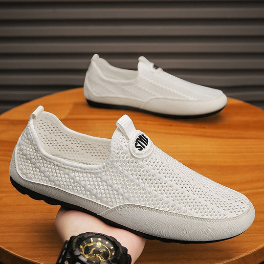 Damen Bequeme Slip-On Sneakers mit atmungsaktivem Mesh-Obermaterial EB