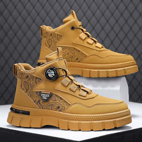 Damen Hochwertige High-Top Sneakers mit Paisleymuster und praktischen Schnellschnürsystem EB