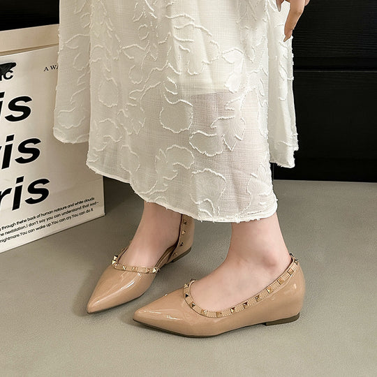 Damen elegante spitze Ballerinas mit Nieten EB