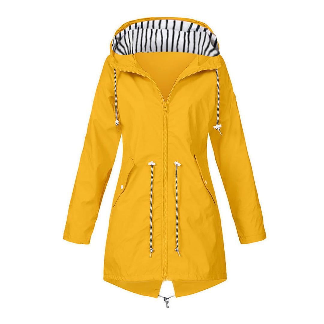 Damen wasserabweisende Freizeitjacke mit verstellbarem Kapuzenkragen und funktionalen Taschen EB