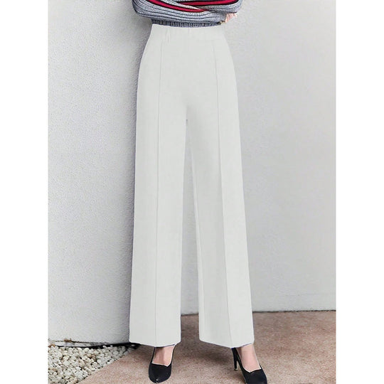 Damen Hochtaillierte Palazzo-Hose mit seitlichen Falten EB