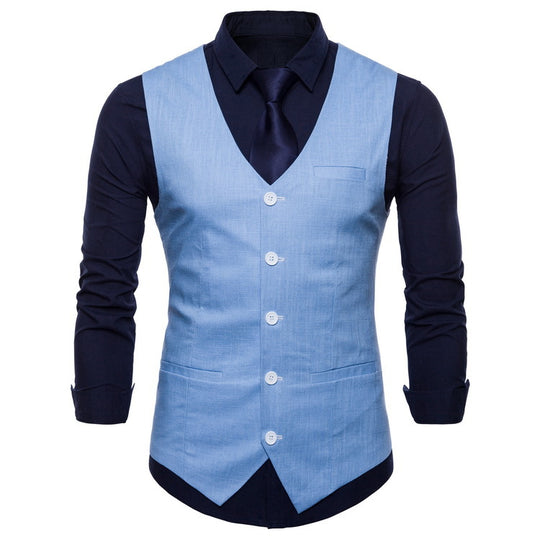 Herren elegante Anzugweste mit praktischen Taschen und detailliertem Design EB