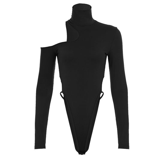 Damen Body mit asymmetrischem Schnitt und hohen Rüschen EB