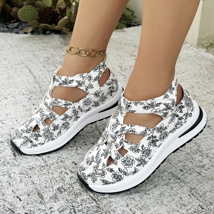 Damen Sportliche Freizeitschuhe mit floralem Design und rutschfester Sohle EB