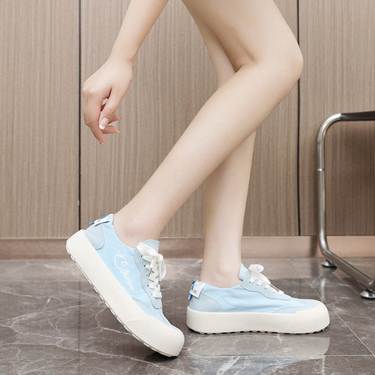 Damen Bequeme Sneakers mit erhöhte Sohle und atmungsaktiver Mesh-Oberfläche EB