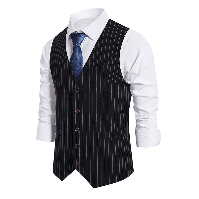 Herren elegante Anzugweste mit feinem Nadelstreifenmuster EB