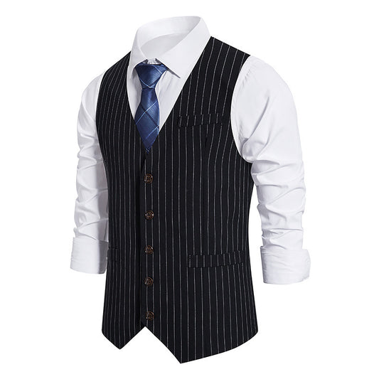 Herren elegante Anzugweste mit feinem Nadelstreifenmuster EB