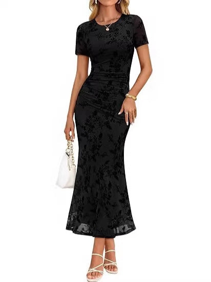 Damen Maxikleid mit floralen Stickereien EB