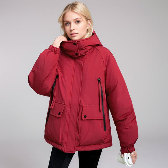 Damen sportliche Übergangsjacke mit vielfältigen Taschen und verstellbarem Kragen EB