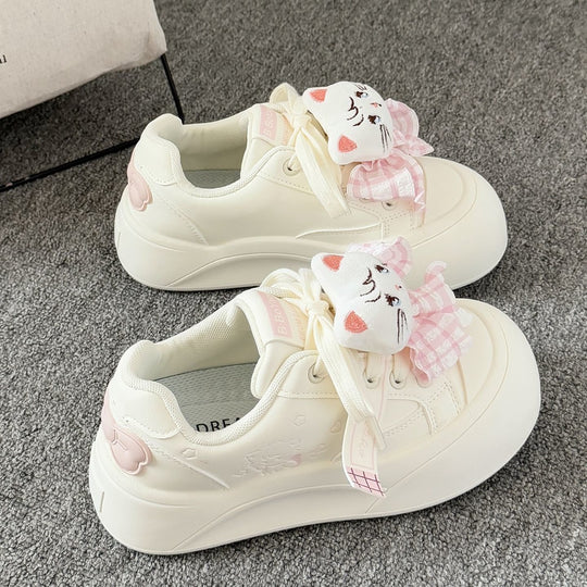 Damen Sportliche Sneaker mit verspieltem Katzenmotiv und weich gepolsterter Sohle EB
