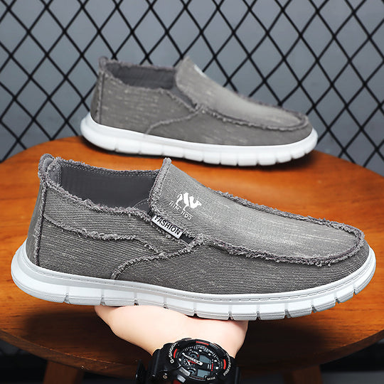Damen Bequeme Slip-On Sneakers aus robustem Denim Material EB