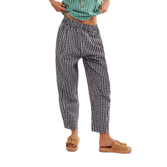 Damen Karierte Freizeithose EB