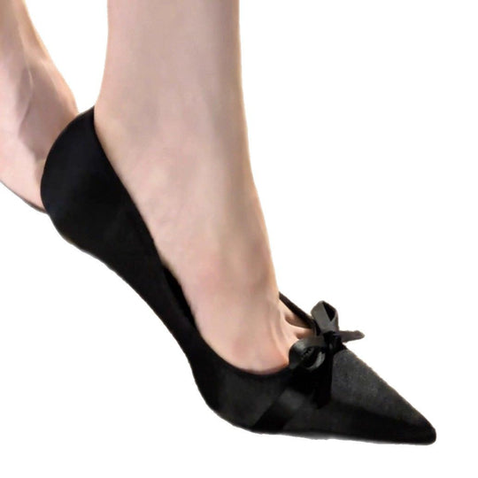 Damen elegante Pumps mit feinem Schleifen-Detail und spitzem Zehenbereich EB