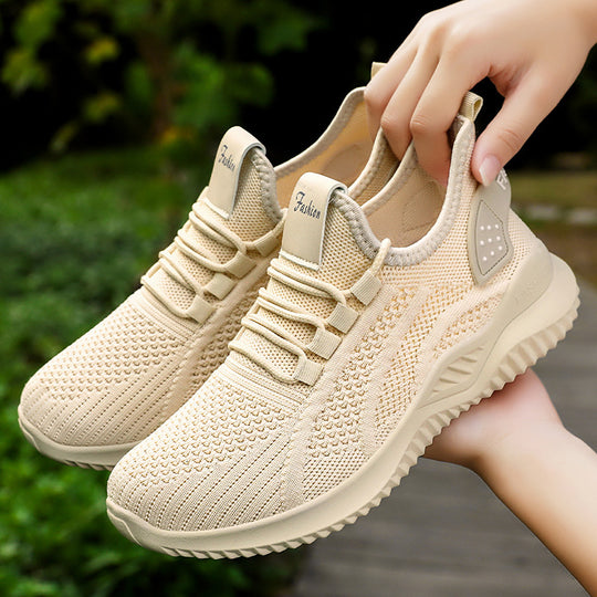 Damen Atmungsaktive Fitness-Sneakers im modernen Strickdesign EB