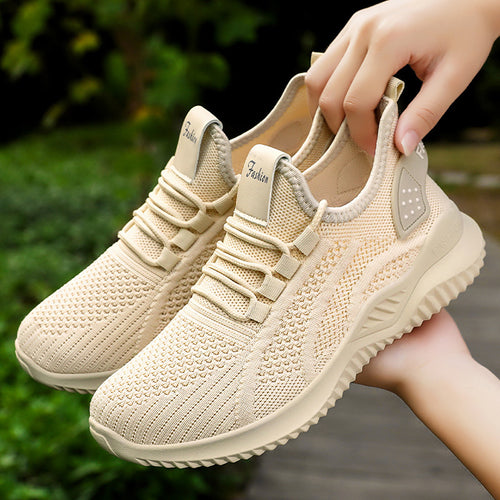 Damen Atmungsaktive Fitness-Sneakers im modernen Strickdesign EB