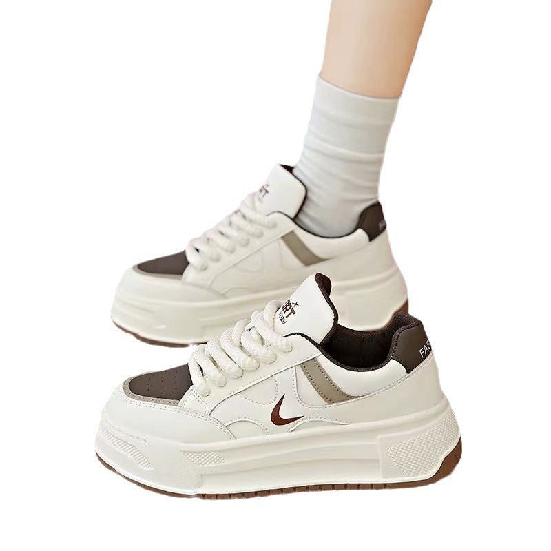 Damen modische Chunky-Sneaker mit dicker Dämpfung und elastischem Schnürsystem EB