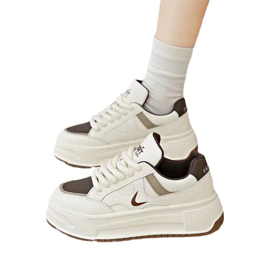 Damen modische Chunky-Sneaker mit dicker Dämpfung und elastischem Schnürsystem EB